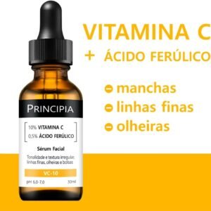Sérum Principia Vitamina C-10 Antioxidante Alta Performance para Iluminar a Pele