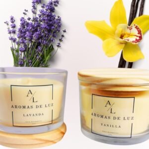Kit Velas Aromáticas Premium 100g Vanilla e Lavanda 36h 2 Unidades