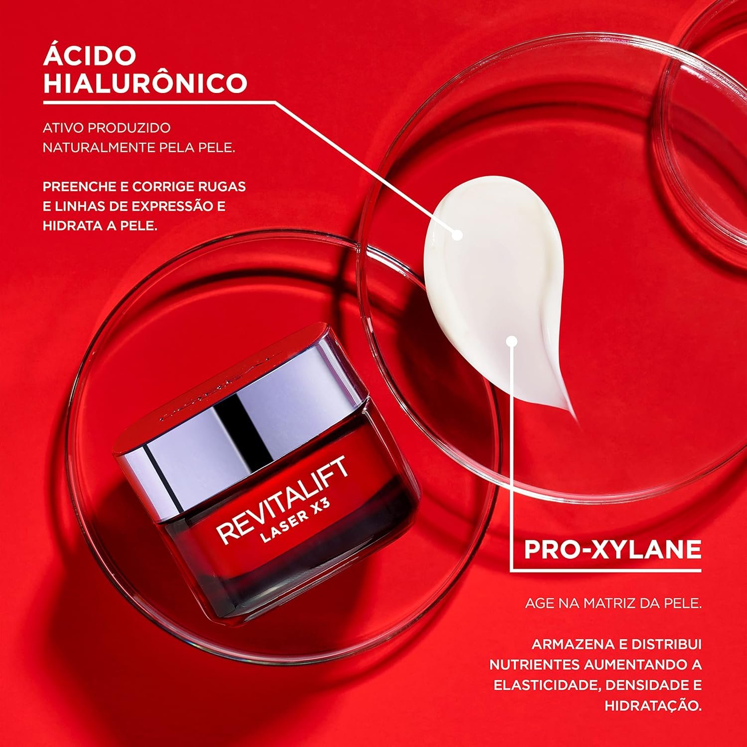 L'Oréal Paris Revitalift Laser X3 50ml Creme Anti-Idade com Pro-Xylane e Ácido Hialurônico - Imagem 2