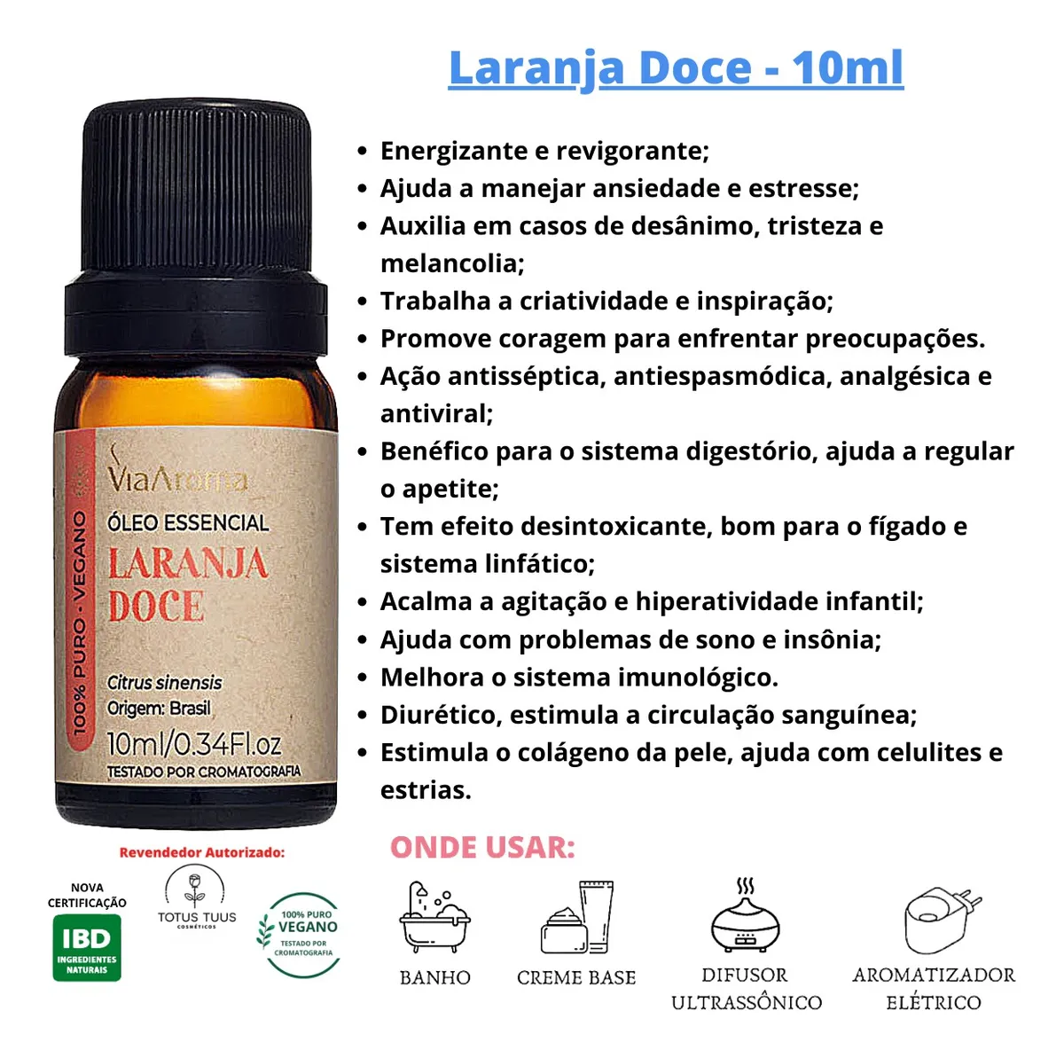 Kit Óleo Essencial Via Aroma Lavanda, Menta e Laranja Doce - Imagem 4