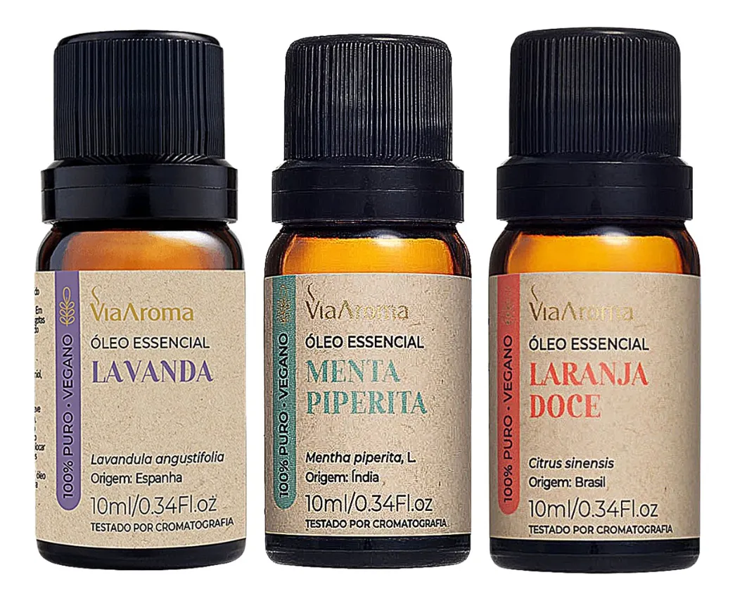Óleo Essencial Lavanda + Menta + Laranja Doce Via Aroma