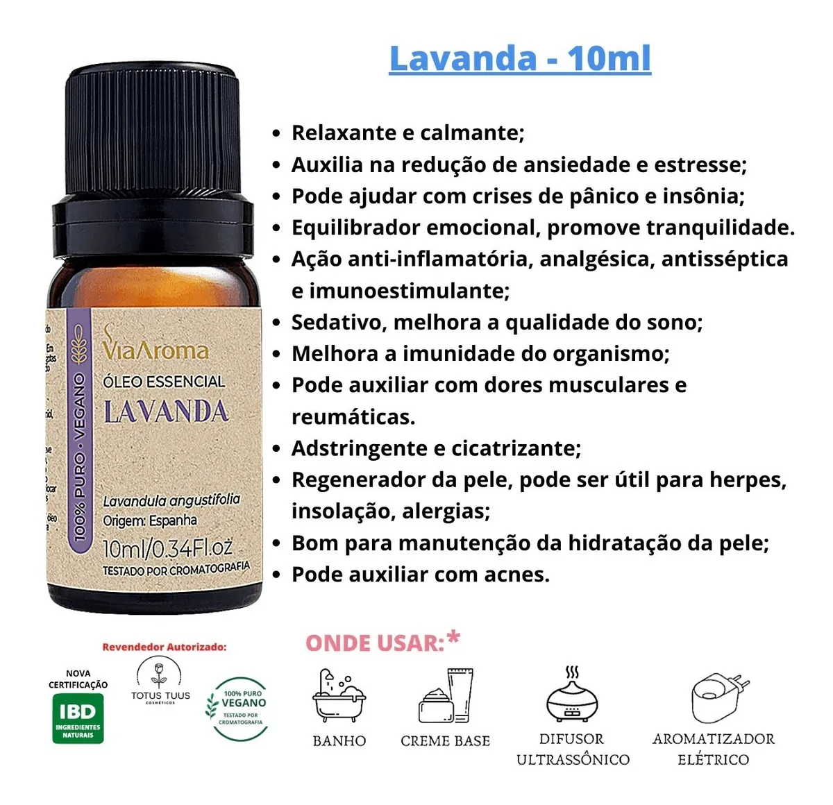 Kit Óleo Essencial Via Aroma Lavanda, Menta e Laranja Doce - Imagem 5