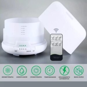 Umidificador Aromático Decorativo com Luz Ambiente