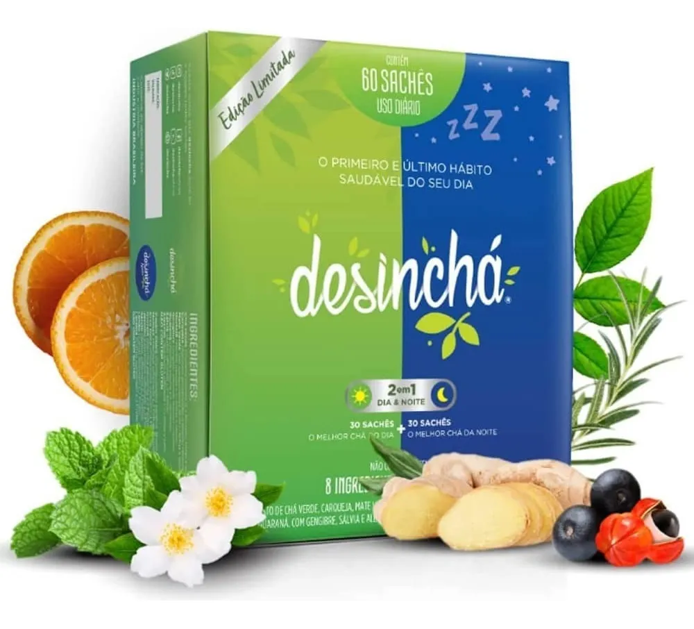 Chá Funcional Diurno e Noturno Desinchá – Ritual de Relaxamento e Equilíbrio Feminino